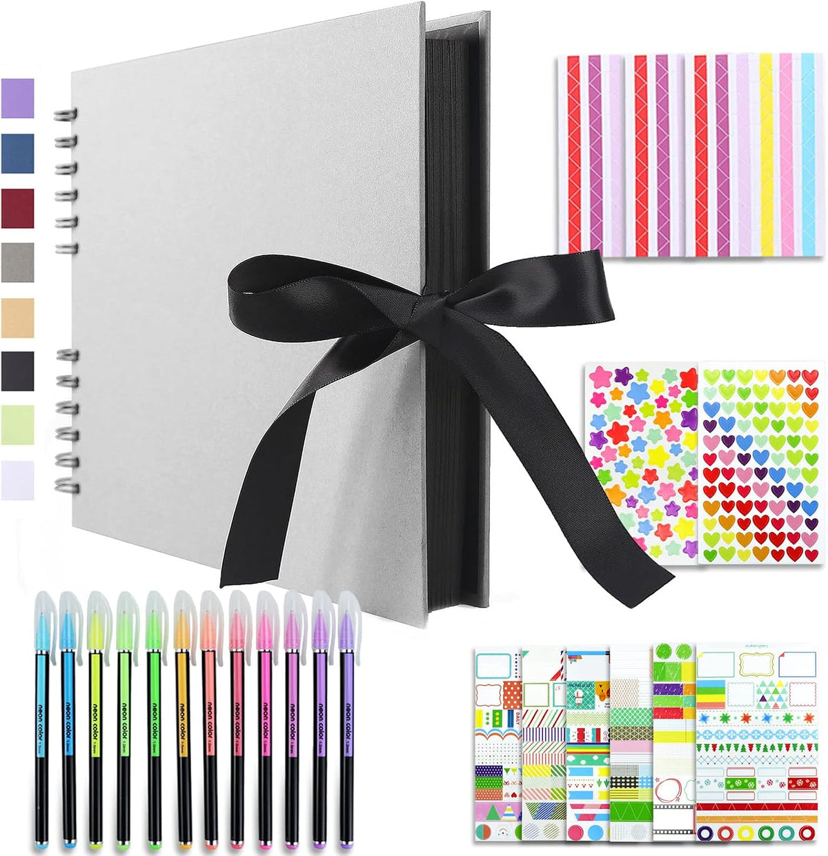 Vienrose Scrapbook Album 80 Pages 11x8 Inch Black