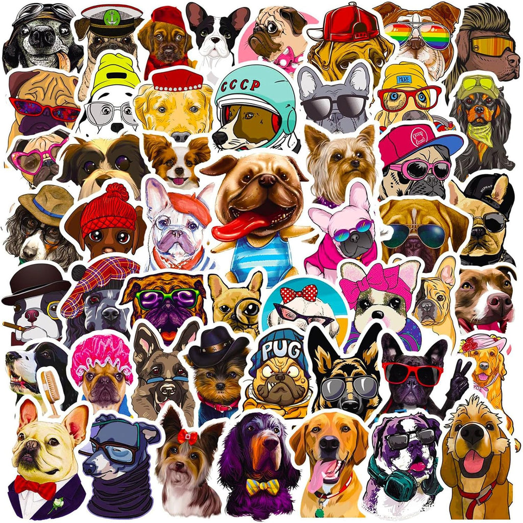 DothRayan Dog Stickers, 100 Pcs Fun Dog Waterproof Vinyl Stickers for Water Bottle, Laptop, Phone, Skateboard Stickers for Kids Teens Girls Adults