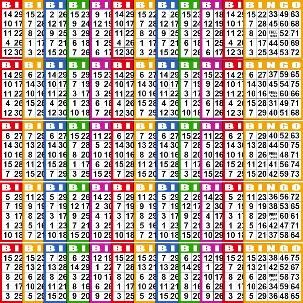 Harloon 2000 Sheets Disposable Bingo Game Cards, Bright Color