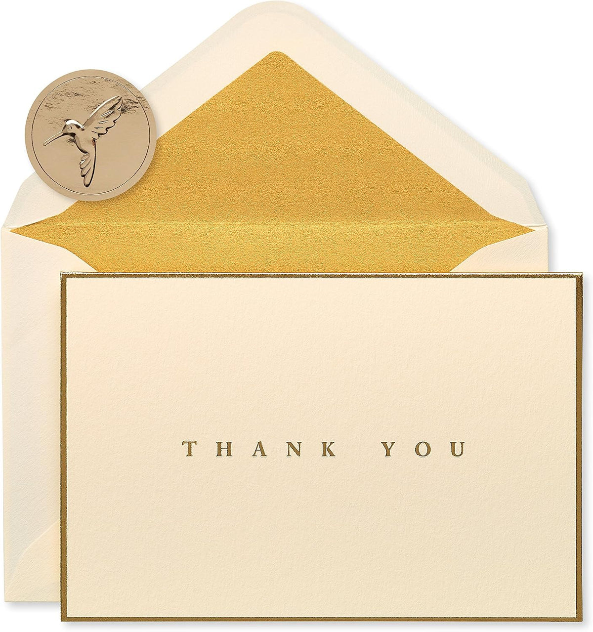 Papyrus Thank You Cards with Envelopes, Gold Border (16-Count)
