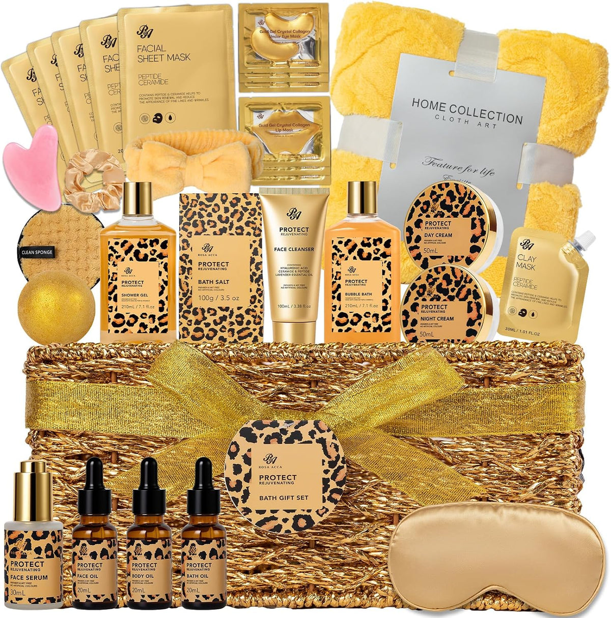Birthday Gifts for Women, 35Pcs Honey Almond Spa Gift Basket, Get Well Soon