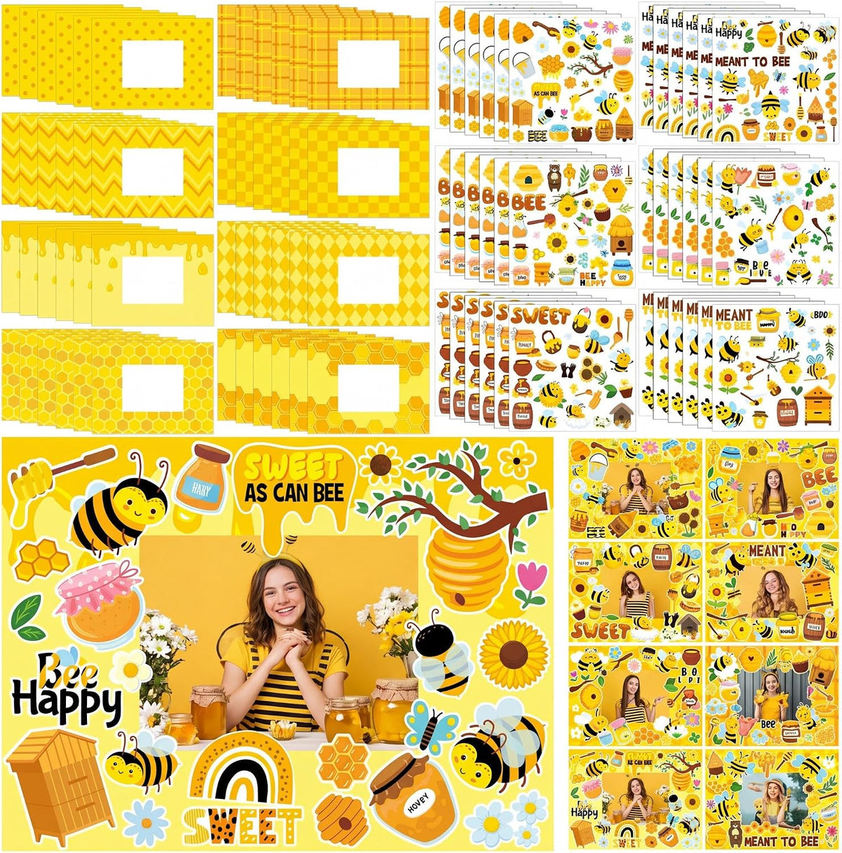 Jetec 48 Sets Back to School Bee Picture Frame Craft Kits with Stickers