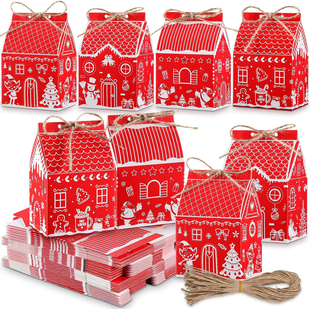 Zhanmai 48 Pcs Red Christmas Treat Boxes, Candy Containers
