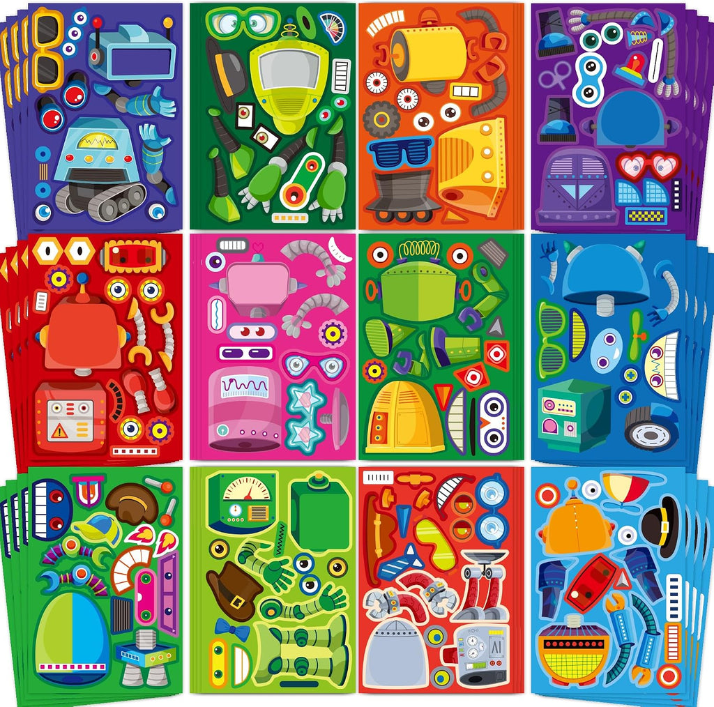 Robot Stickers 48 Sheets Robot Party Favors Birthday Decorations