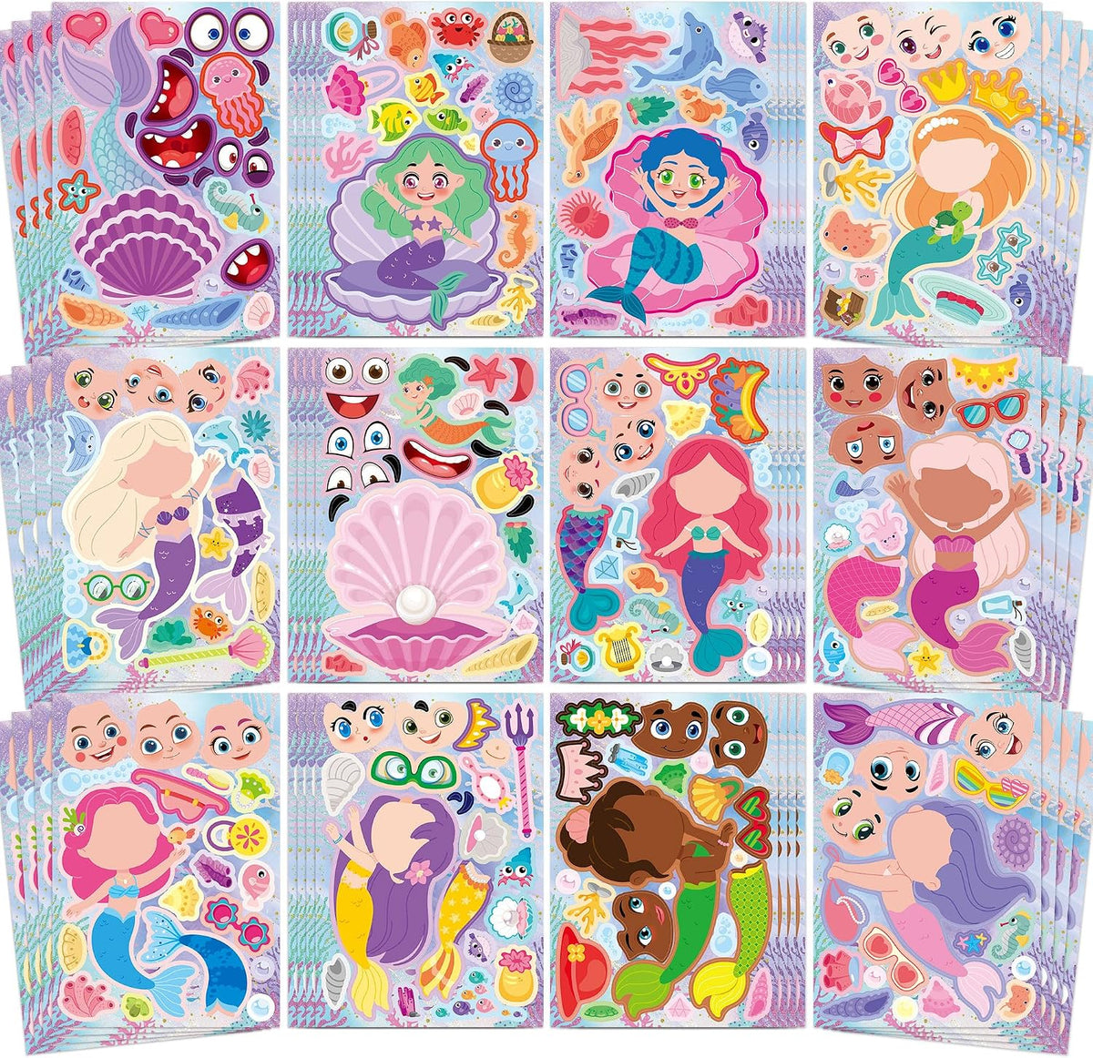 Mermaid Stickers 48 Sheets Mermaid Party Favors Girls Kids Toddlers