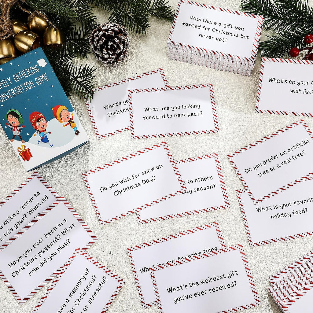 Jenaai 120 Pcs Christmas Conversation Cards Ice Break Party Game
