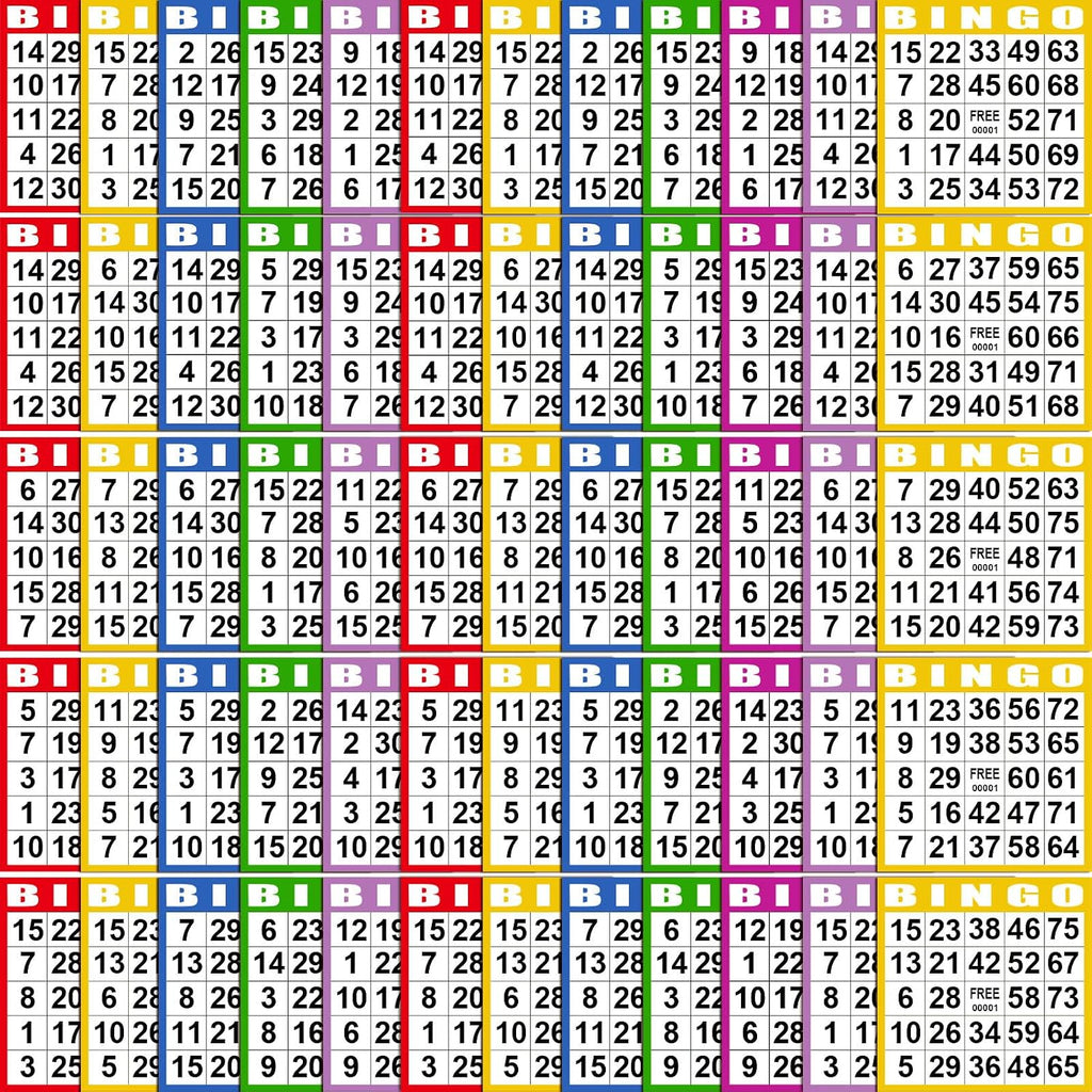Harloon 500 Sheets Disposable Bingo Game Cards, Fresh Color