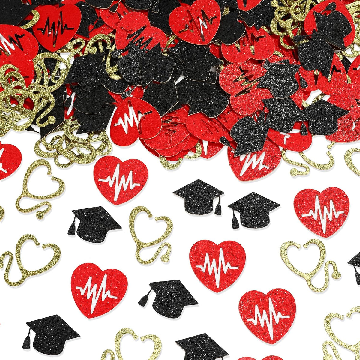 Nurse Confetti, 200Pcs Glitter Confetti for Nursing Graduation Party Decorations, Metallic Foil Sequins Table Decor for Nursing Medical School Graduation Nurse Week Decor Retirement RN Party Supplies