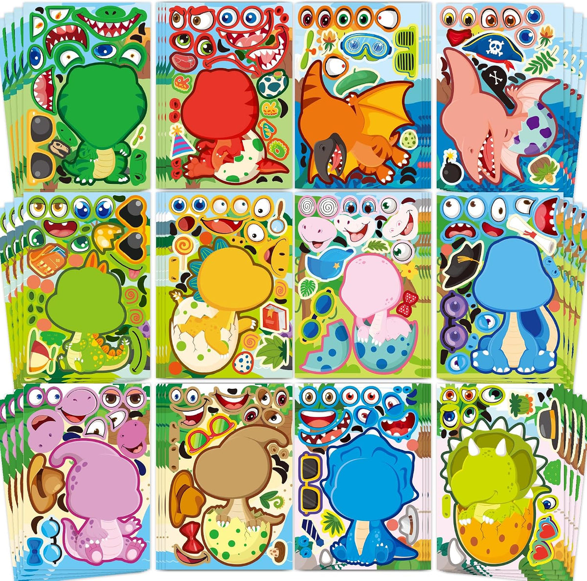 Dinosaur Stickers 48 Sheets Dino Party Favors Birthday Decorations