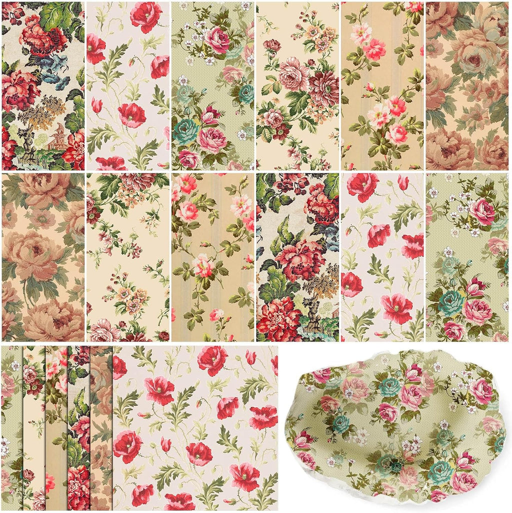 Yexiya 36 Sheet 6 Style Vintage Floral Paper Napkins for Decoupage