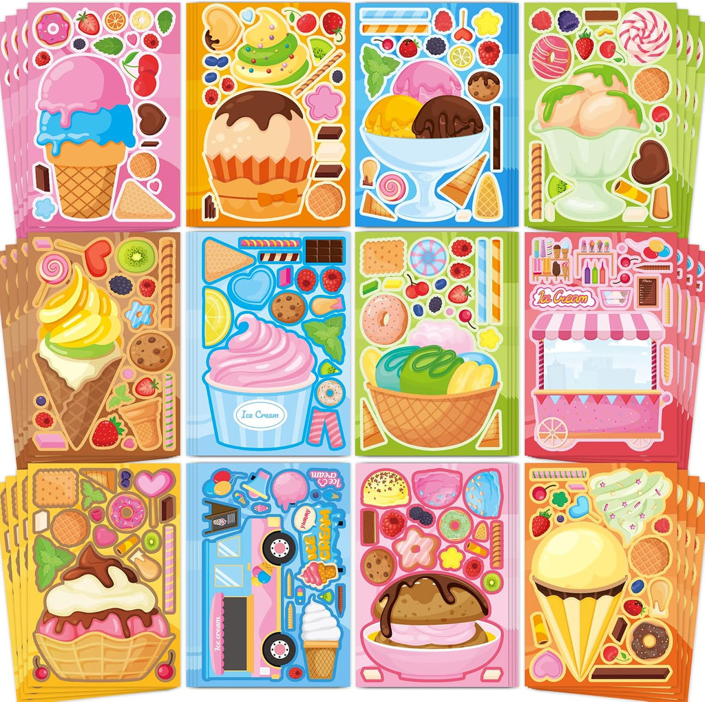 Ice Cream Party Favors Kids Toddlers 48 Sheets Ice Cream Stickers