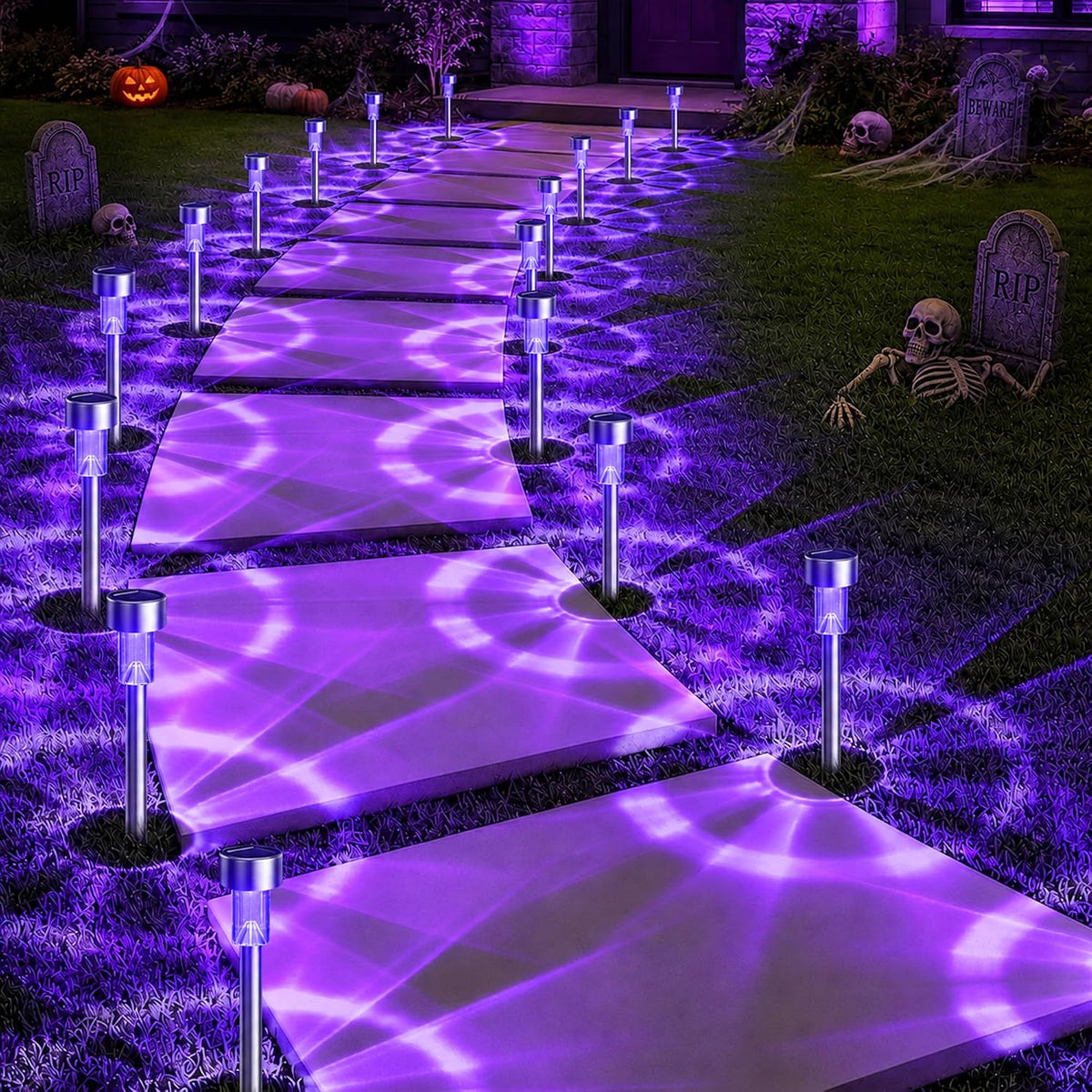 GIGALUMI Solar Halloween Lights Outdoor Waterproof 20-Pack Halloween Decor