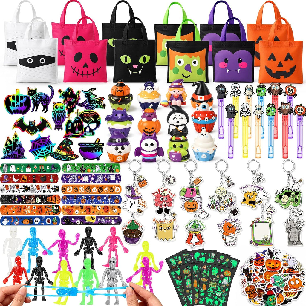 SNLN 146 Pcs Halloween Party Favors for 12 Kids, Goodie Bag Stuffers