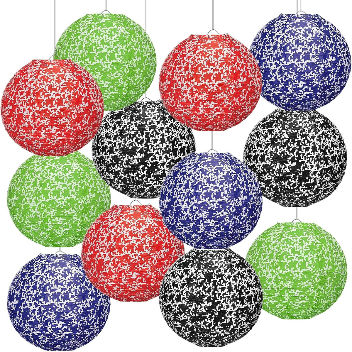 Baquler 12 Pcs Composition Notebook Hanging Lanterns Decoration, Multicolor