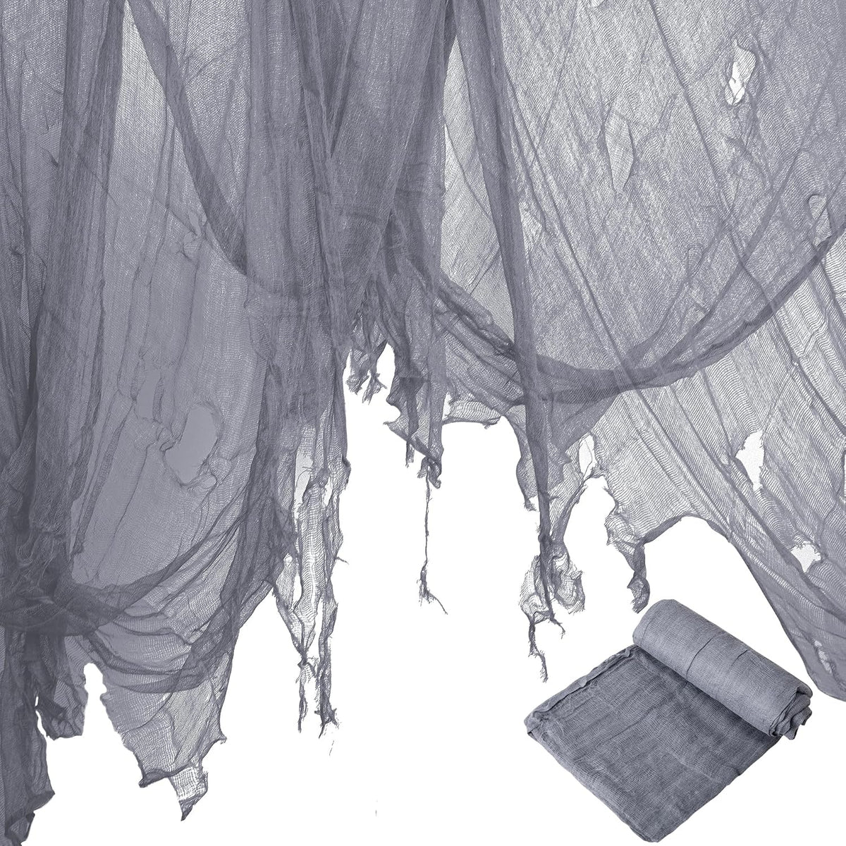 200" x 40" Halloween Creepy Cloth, Gray Halloween Spooky Fabric Cloth