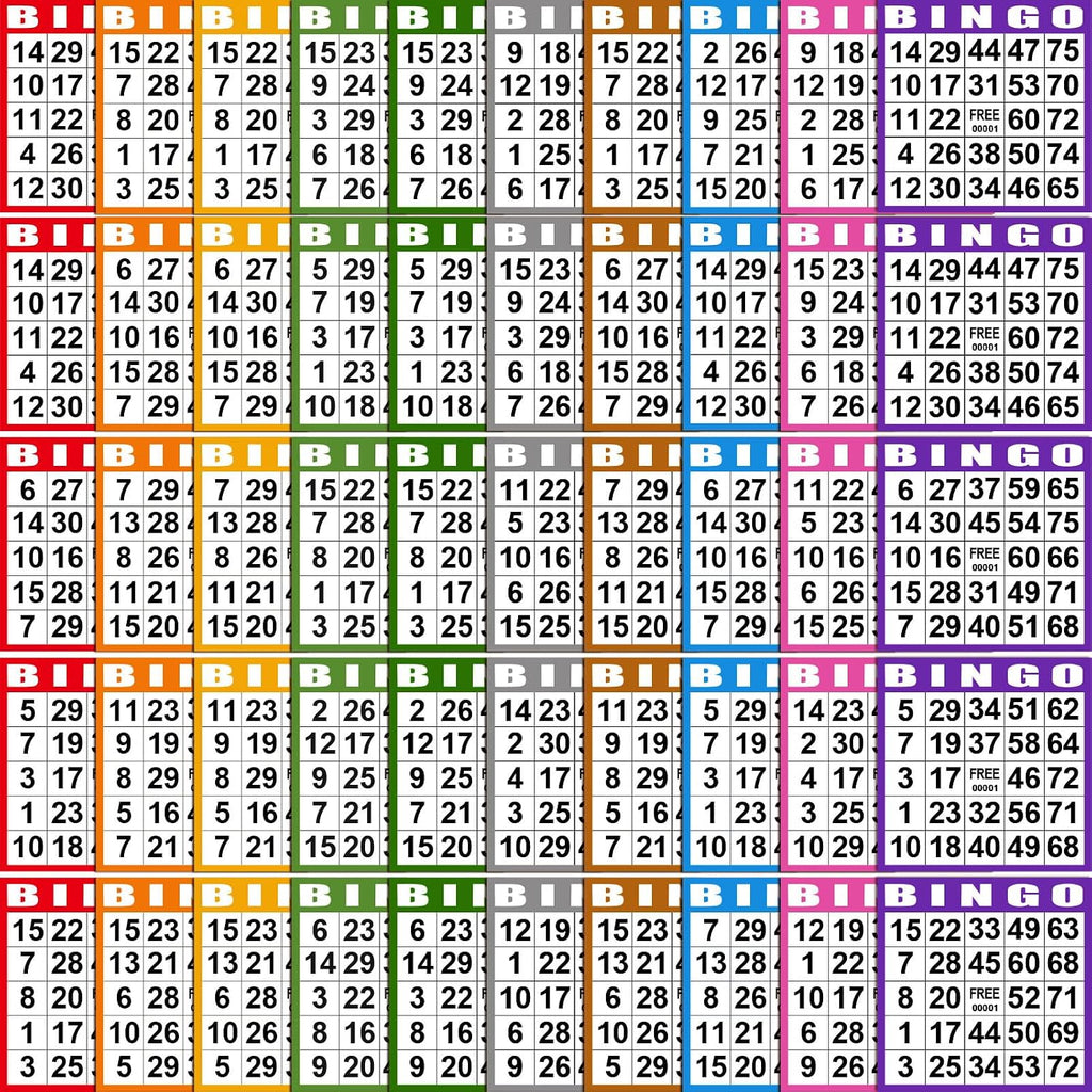 Harloon 1000 Sheets Disposable Bingo Game Cards, Multicolor