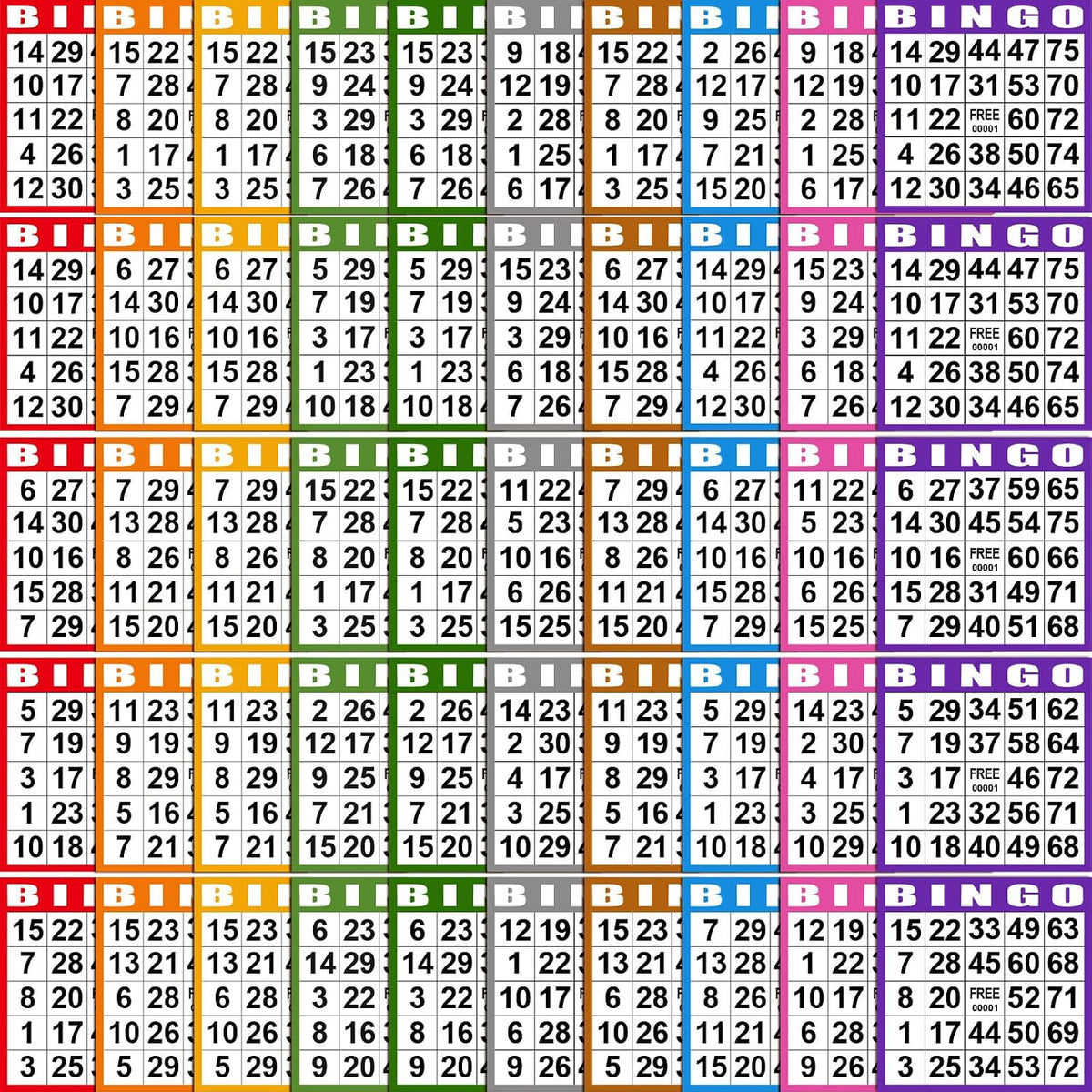 Harloon 1000 Sheets Disposable Bingo Game Cards, Multicolor