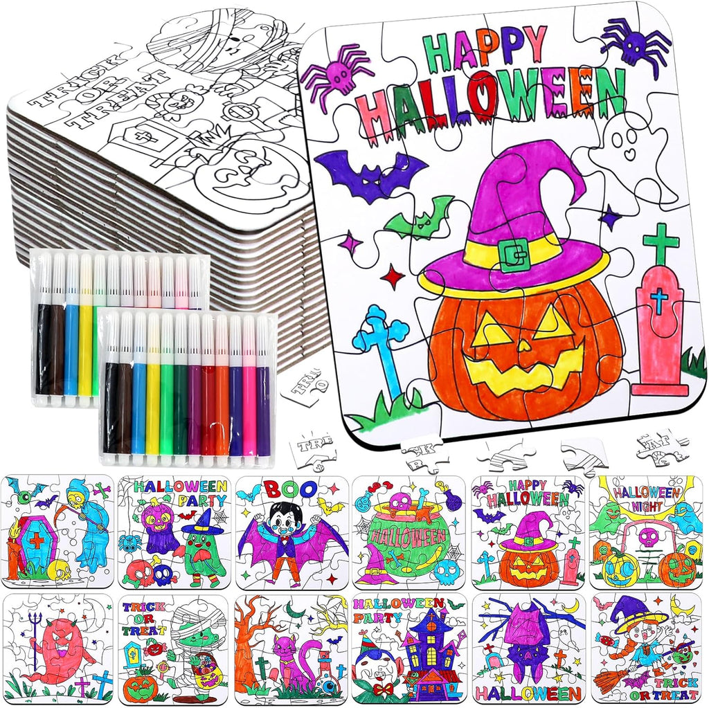 Halloween Crafts for Kids & Toddlers-DIY Art Puzzle Activities kit Game Toy