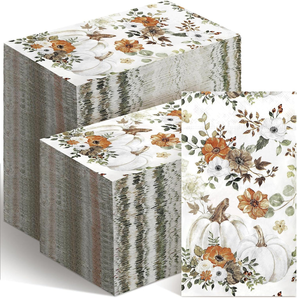 Seajan 200 Pcs Fall Disposable Hand Towels for Bathroom Paper Guest Napkins