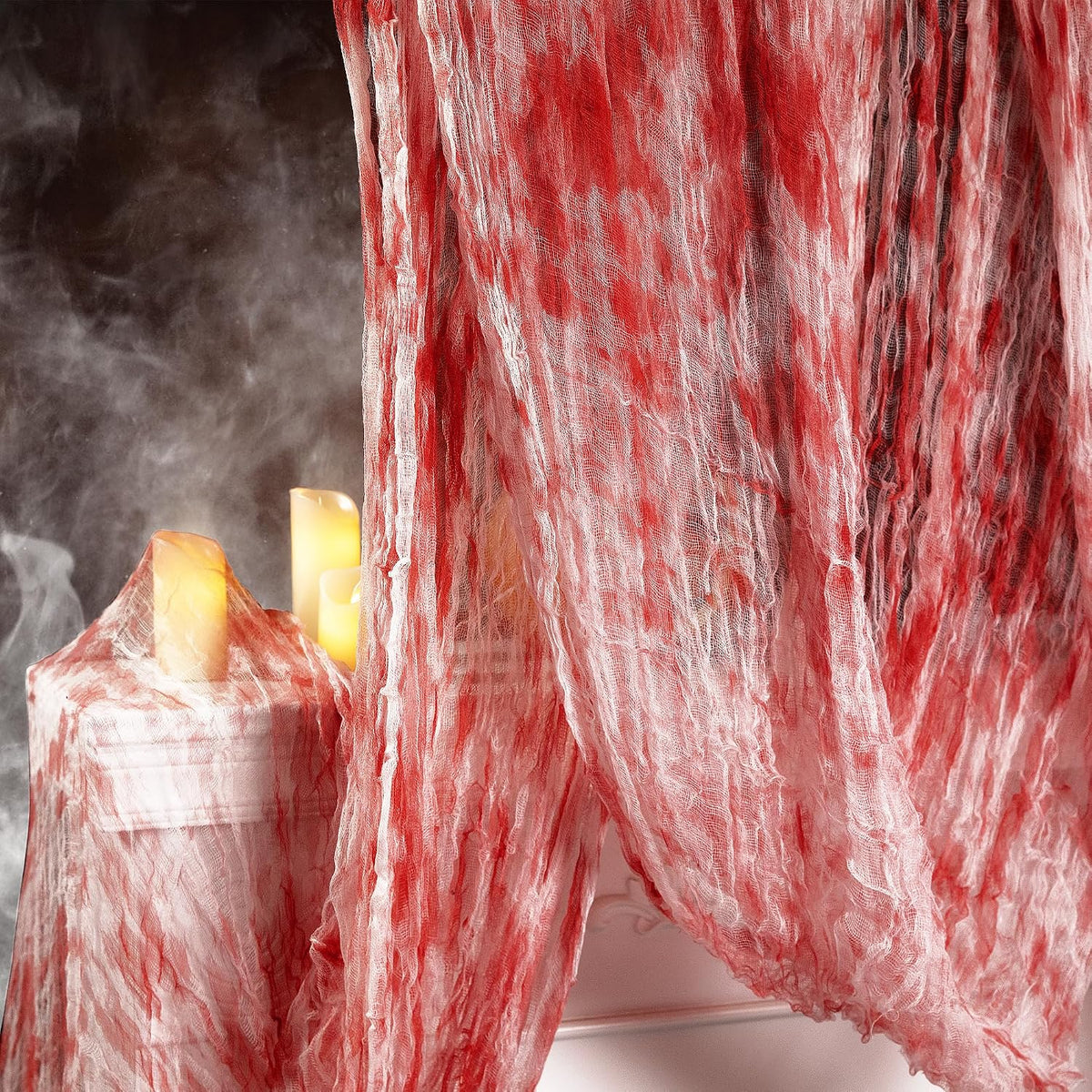 315"x85" Halloween Creepy Blood Cloth, Scary Spooky Cloth with Bloody Print