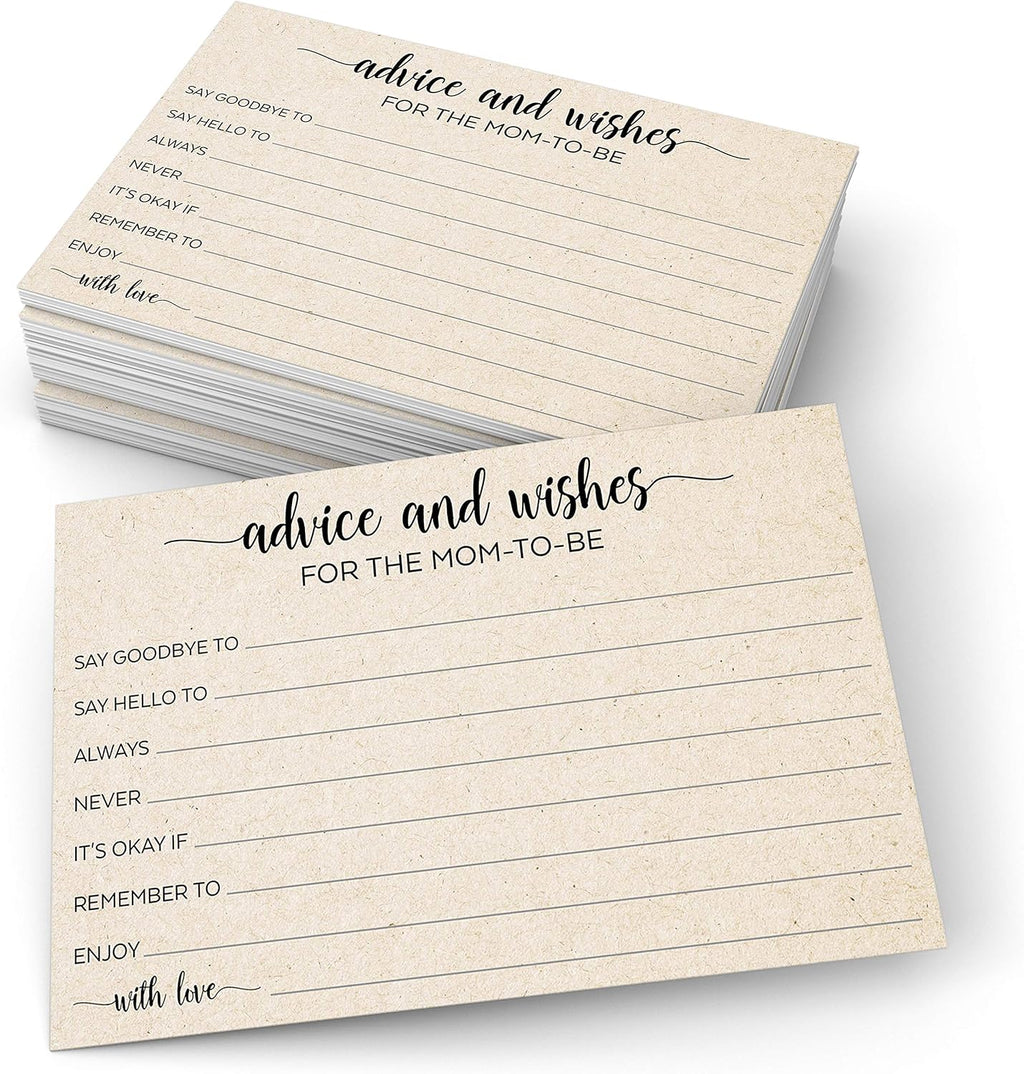 321Done Advice for the Mom to Be Cards, 4x6, Set of 50, Tan