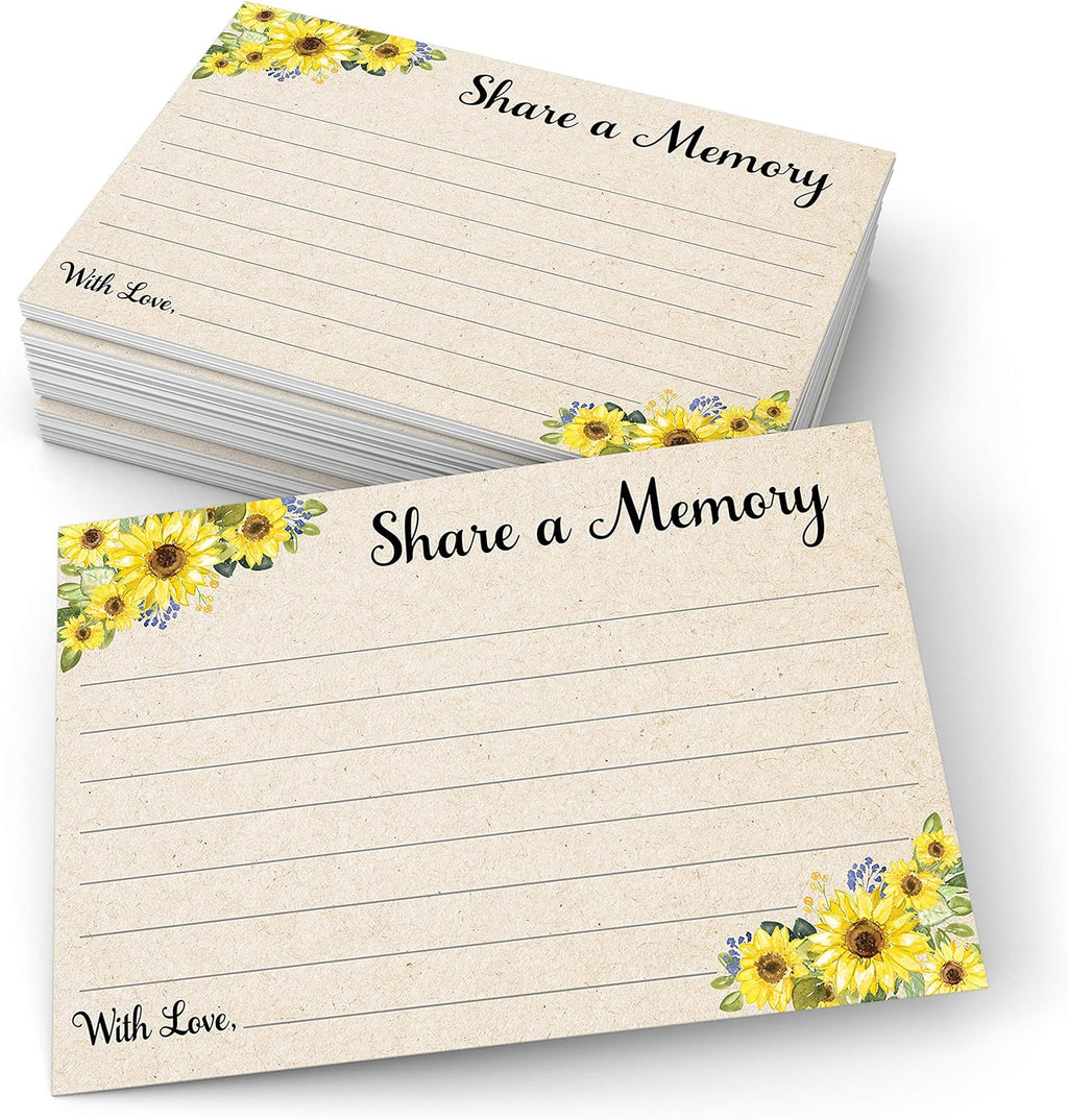 321Done Share a Memory Cards for Celebration of Life, 4x6, Tan, Sunflower