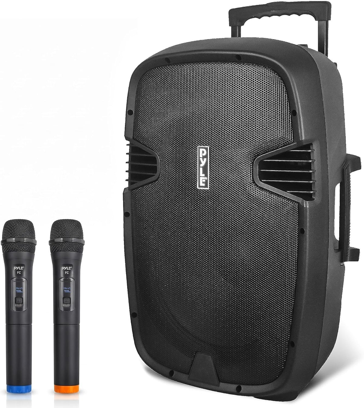 Pyle 12" Bluetooth PA Speaker | 1000W Sound System, 2 Wireless Mics