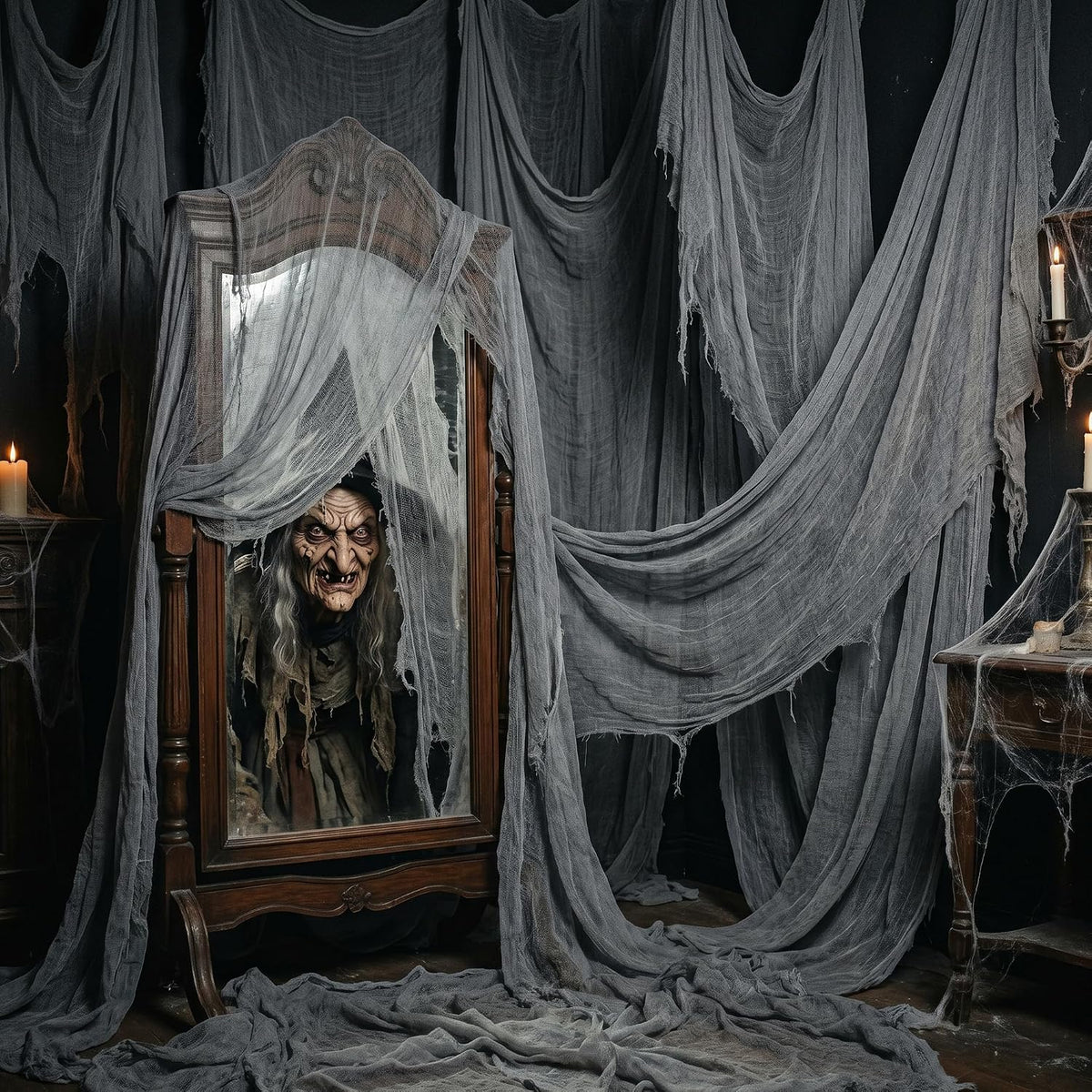 500"x39" Large Halloween Scary Gauze, Spooky Cloth Party Decoration