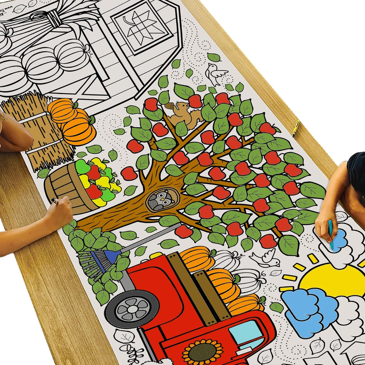 Tiny Expressions Fall-Themed Giant Coloring Tablecloth for Kids