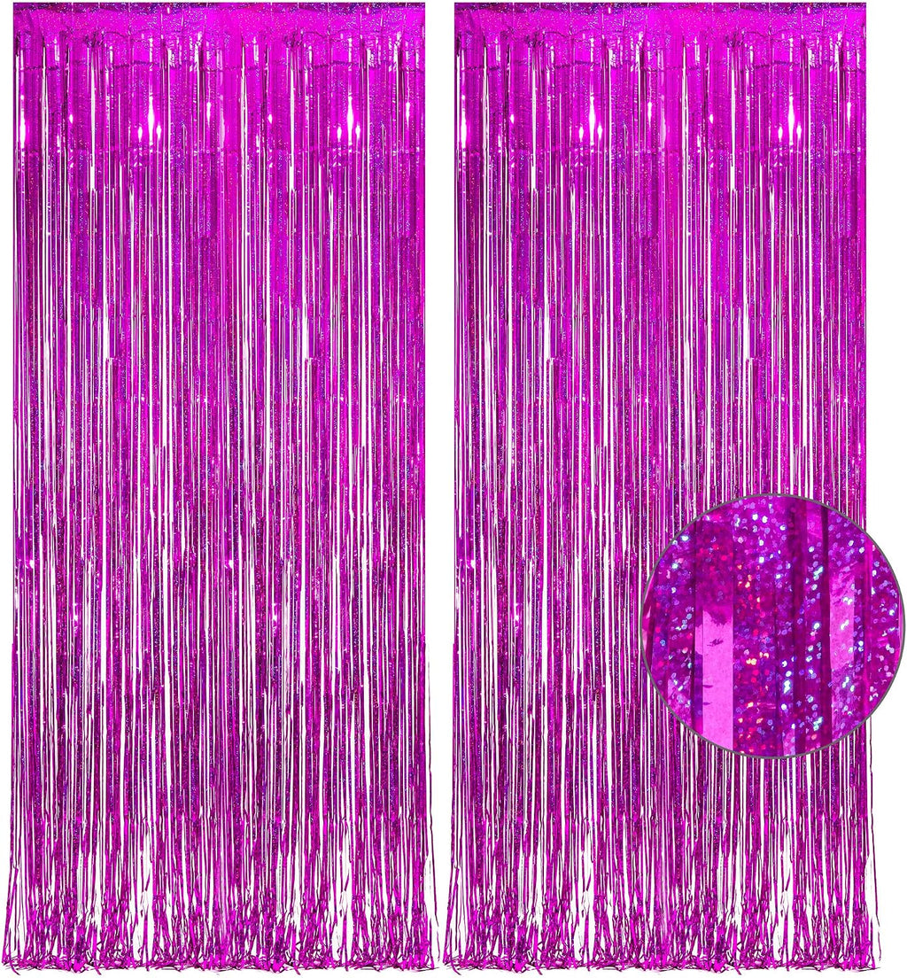 Magenta Tinsel Curtain Party Backdrop