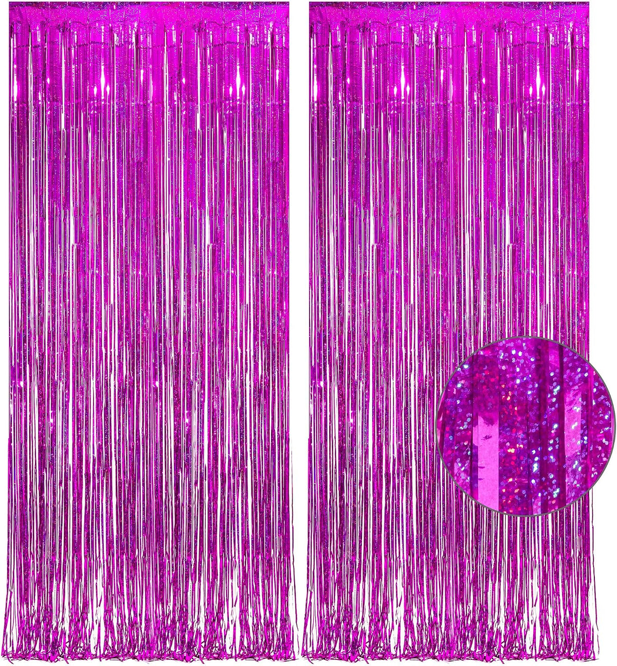 Magenta Tinsel Curtain Party Backdrop
