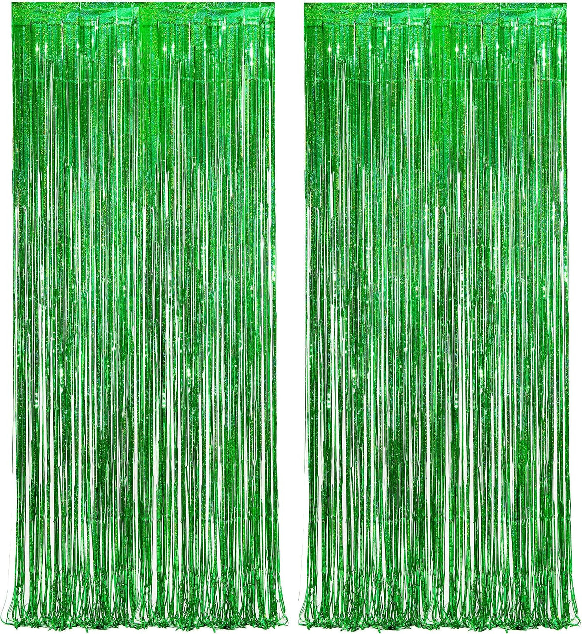 Green Tinsel Curtain Party Backdrop - 2 Packs