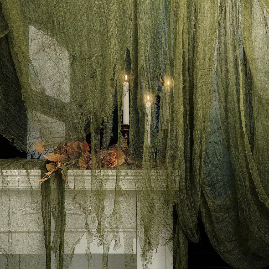 600'' x 36'' Large Halloween Creepy Cloth Decoration, Spooky Gauze Fabric