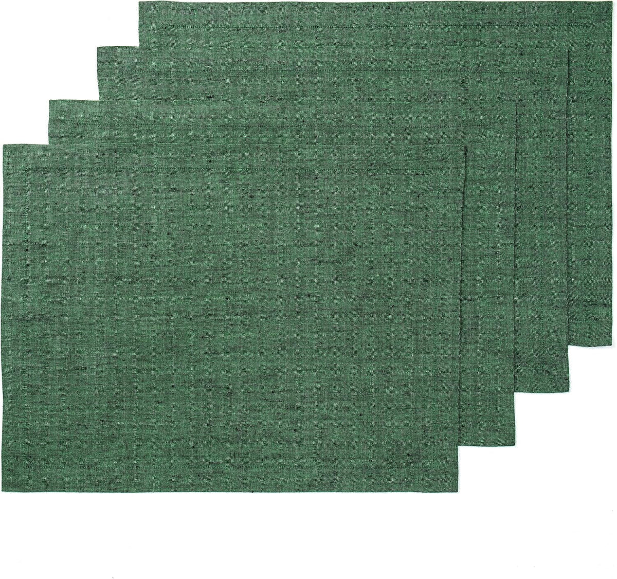 Winter Placemats Set of 4, 12x18 Inch Christmas Pine Tree Snowflake Linen Table Mats Seasonal Washable Farmhouse Place Mats for Kitchen Dining Xmas Holiday Party Decor