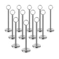 New Star Foodservice Ring-Clip Table Number Holder / Place Card Stand, 8 Inch, Silver, Set of 12