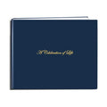 BookFactory Funeral Guest Book, 8 7/8" x 7" Blue Hardbound, 48 Pages
