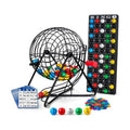 MR CHIPS 11" (Inch) Tall Professional Bingo Set with Steel Cage, Everlasting 7/8” Balls, 18 Cards and 300 Chips - Mysterious Black Color