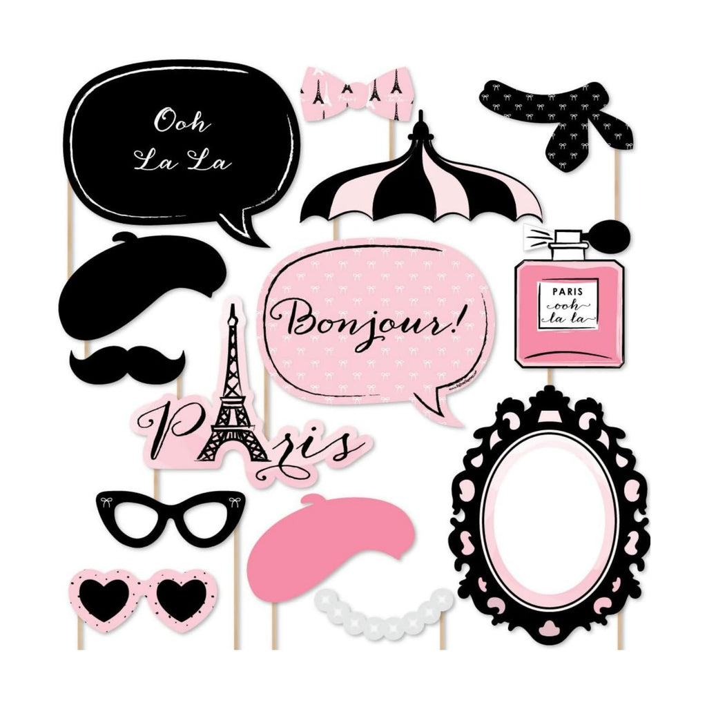 Paris, Ooh La - Paris Photo Booth Prop Kit, DIY Props - 20pc