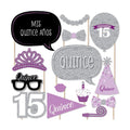 Quinceanera Purple - Sweet 15 Photo Booth Prop Kit, DIY Props - 20pc