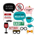 Retirement Photo Booth Prop Kit, DIY Cardstock Props - 20pc