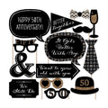 50th Wedding Anniversary Photo Booth Prop Kit, DIY Cardstock Props - 20pc