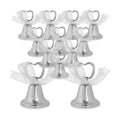 Super Z Outlet Silver Bell Place Card Holders for Table Numbers, Restaurant Menu, Weddings, Party Decoration (12 Pack)
