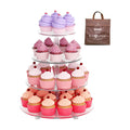 Jusalpha Large 4 Tier Acrylic Cupcake Stand,Round Cake Stand for Party