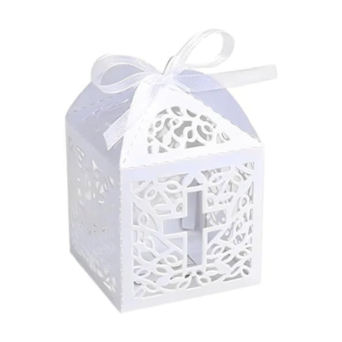 Baptism Favor Boxes, White, 50PCS, 2.2"x2.2"x2.2"