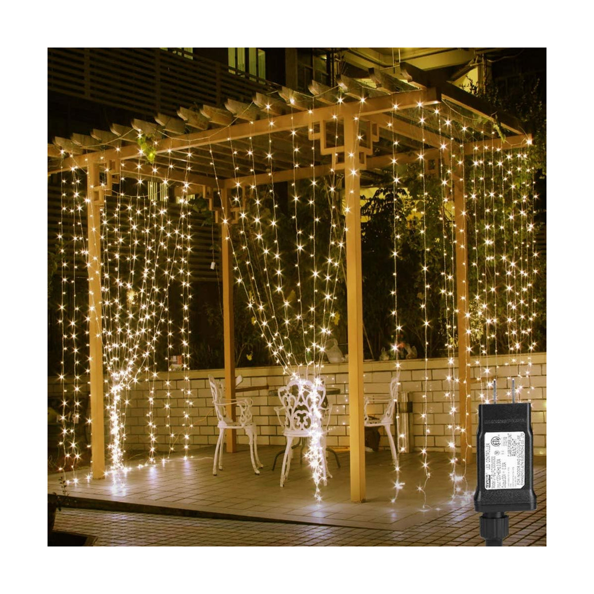 Lighting EVER 594 LED Curtain Lights, 20×10 ft Plug in Hanging Fairy Lights