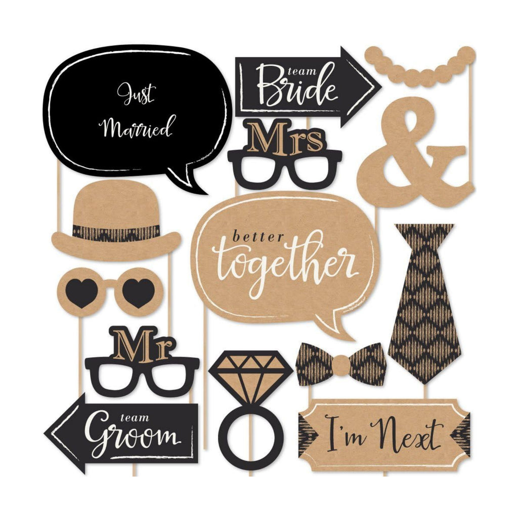 Better Together - Wedding Photo Booth Prop Kit, DIY Cardstock Props - 20pc