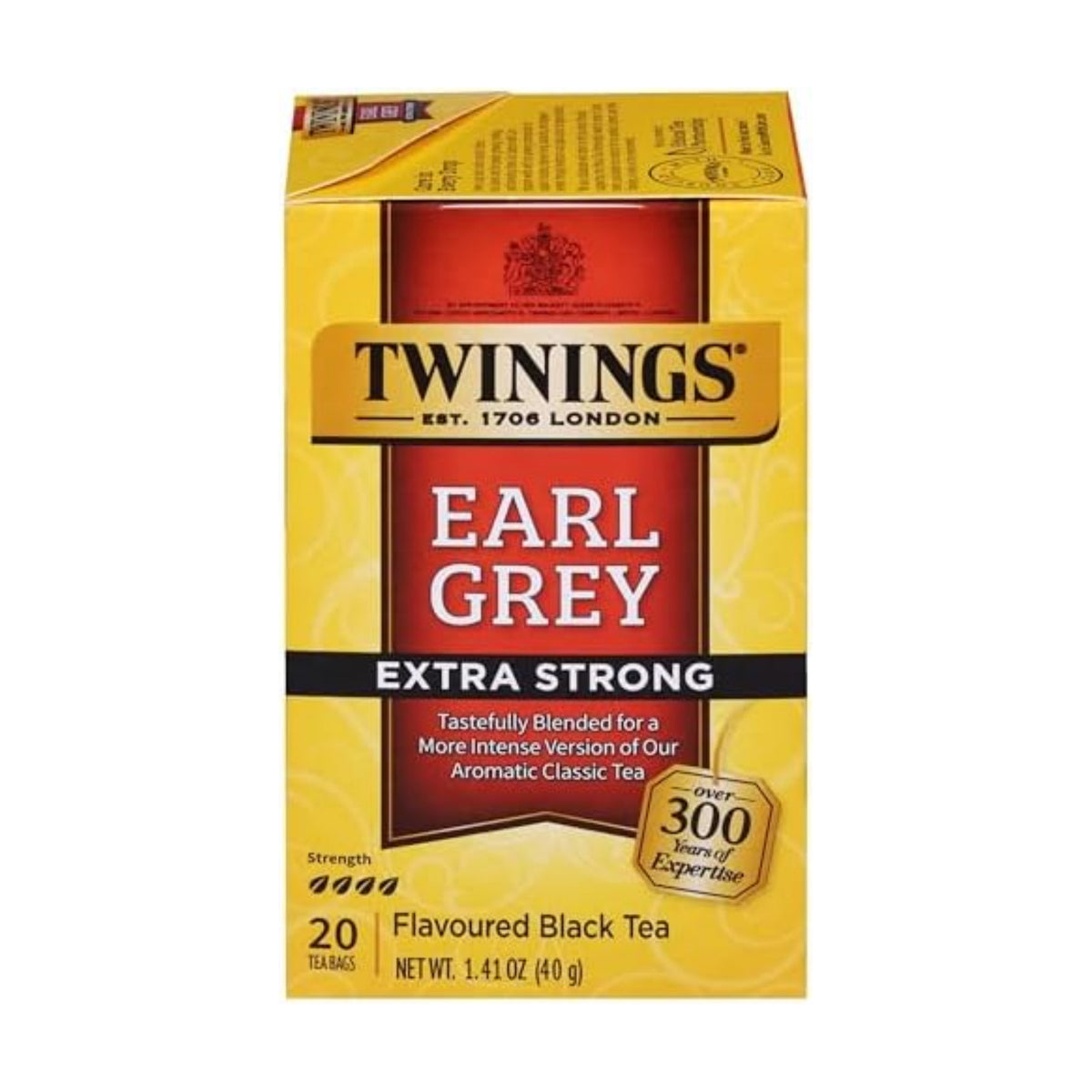 Twinings Earl Grey Extra Strong Bergamot Black Tea Bags, 20 CT Box (1 Pack)