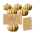 Kate Aspen Fall Decor Mini Gold Pumpkin Place Card Holder (Set of 6), Perfect for Thanksgiving Table Decor, Fall Themed Weddings, Bridal Brunches