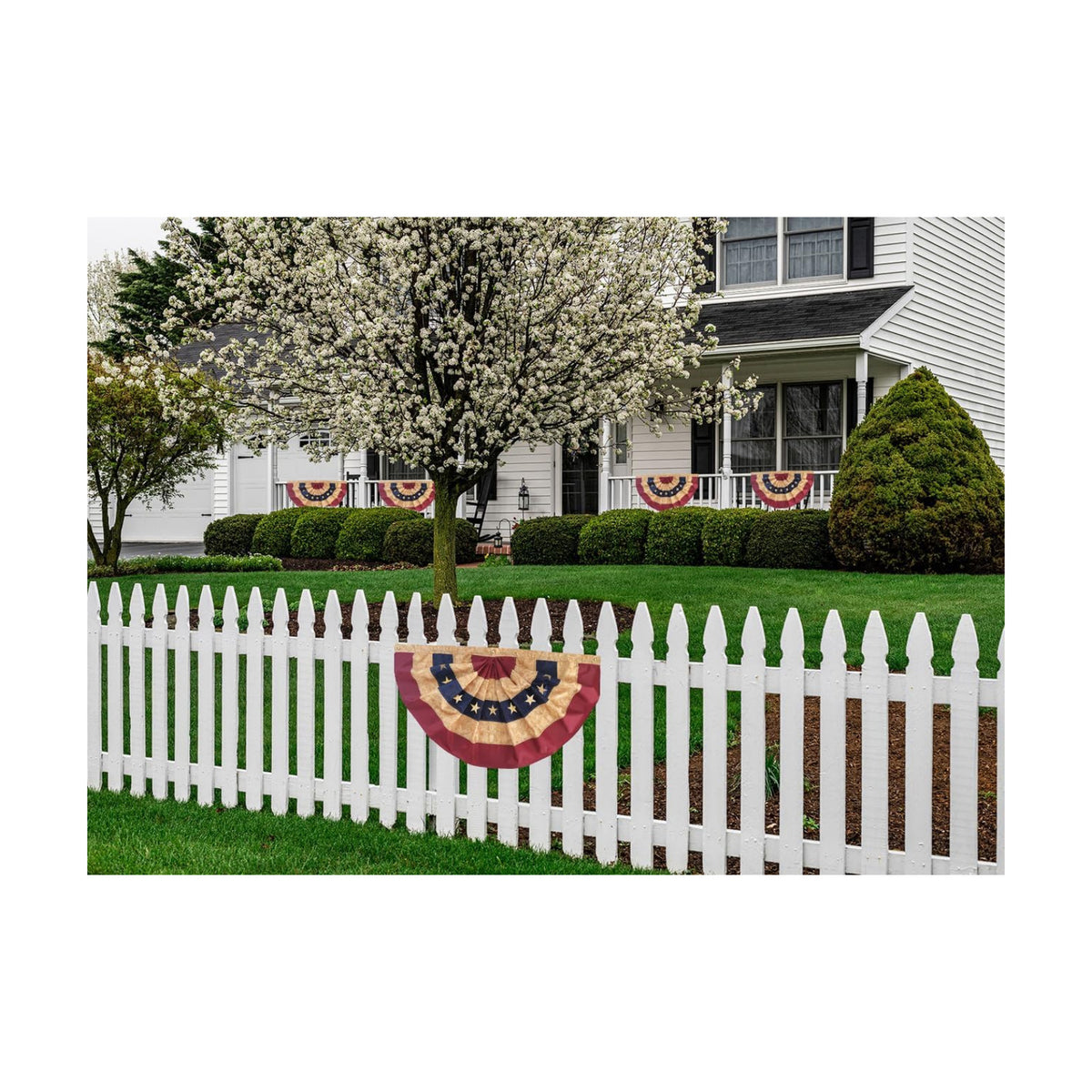 Briarwood Lane 4th of July Bunting 48" X 24 Tea Stained Patriotic For 4th of July Bunting