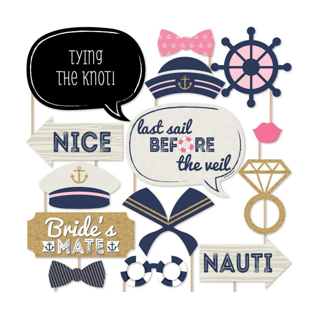 Last Sail Before the Veil - Bachelorette Photo Booth Prop Kit - 20pc